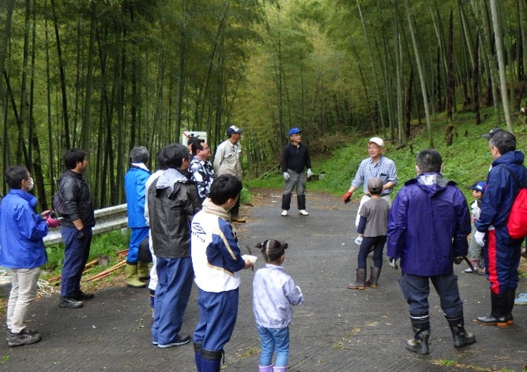 NPO法人下筌ダム湖と森の会 竹林整備作業（竹の子掘り）
